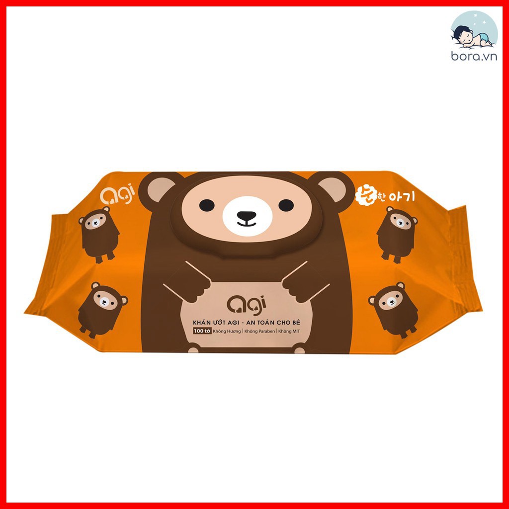 Combo 6 hộp Khăn ướt Agi 100 tờ không mùi