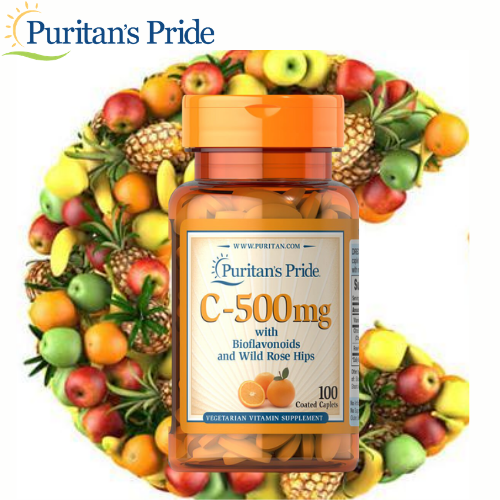 Viên uống bổ sung vitamin C (HSD: 30/1/2025) tăng cường miễn dịch chống virus gây viêm phổi, chống lão hóa cho cơ thể, giúp da nhanh liền sẹo thâm Puritan's Pride C-500mg 100 viên