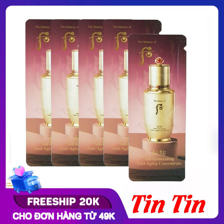 Combo 30 gói tinh chất tự sinh whoo giúp trẻ hóa da giảm mụn ẩn - whoo bichup self-generating anti-aging essence 1ml