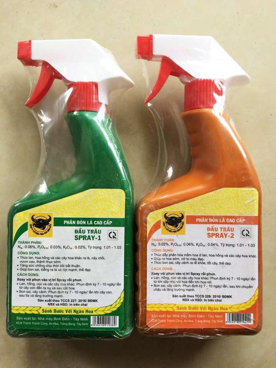 Combo 2 phân bón lá cao cấp chuyên hoa- cây kiểng đầu trâu spray 1,2