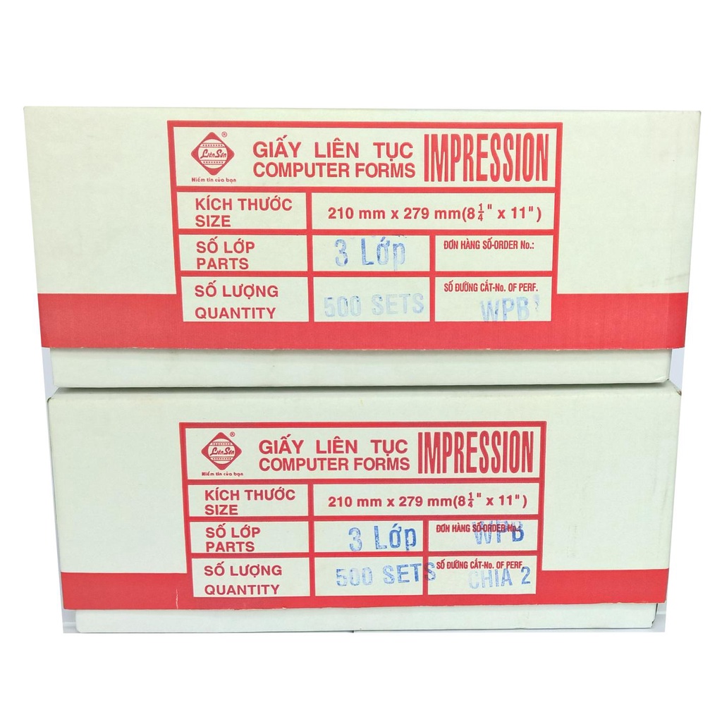 Giấy in liên tục a4/a5 3 liên khổ 210