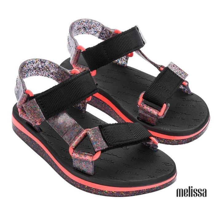 Giày sandals melissa ppt+rdr flr edtn ad - đen