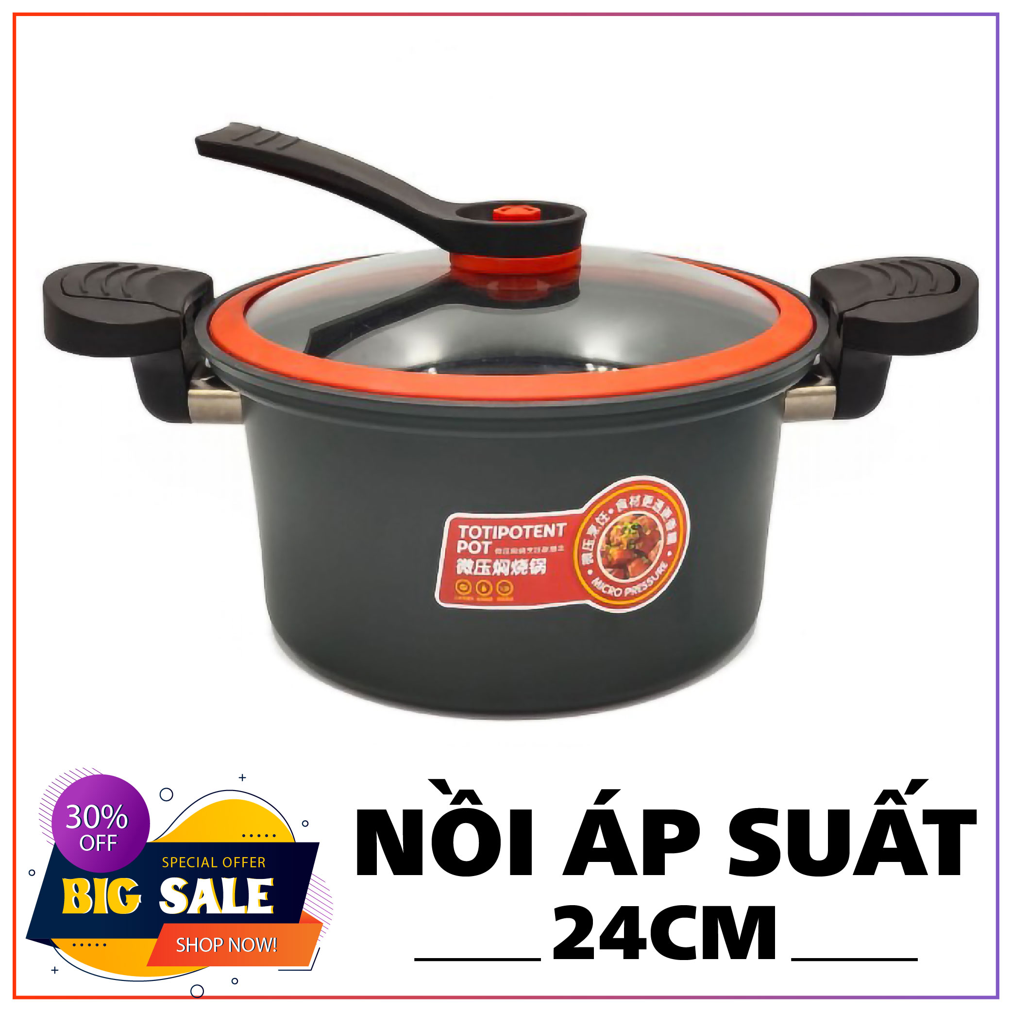 Nồi áp suất -Nồi áp suất Totipotent Pot cao cấp đun cả được bếp ga và bếp từ- Nồi Áp Suất Titopotent, Nồi áp suất mini dùng cho mọi loại bếp