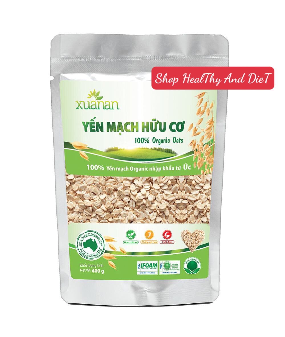 Yến Mạch Hữu Cơ Xuân An Nguyên Chất Gói 400gr - Tặng 1 Gói Y.Mạch