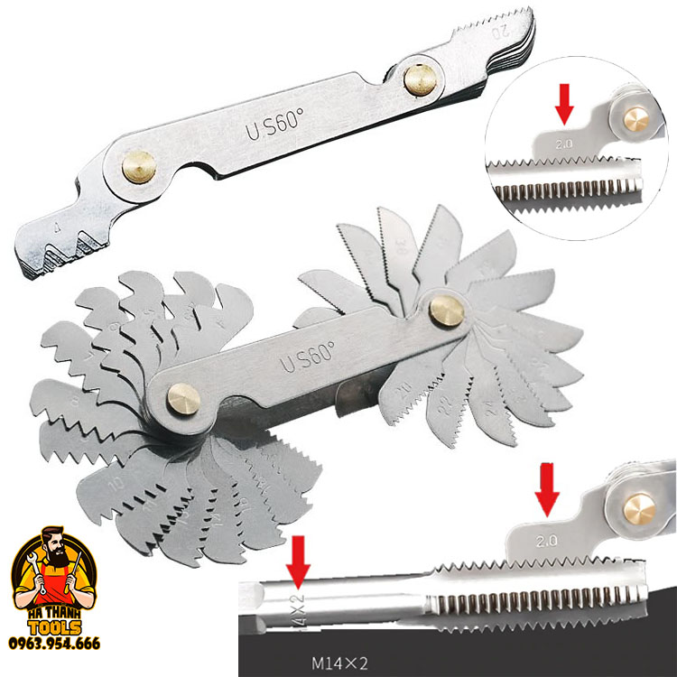 Bộ thước dưỡng đo bước taro ren răng 52 lá