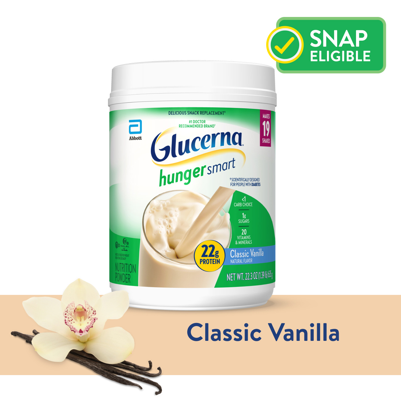 Sữa cho người tiểu đường Glucerna hunger smart Glassic Vanilla 635g giảm nồng độ đường, tăng cường vitamin và khoáng chất của Mỹ