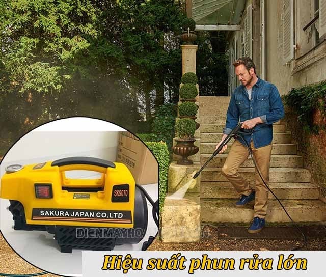 Máy Phun Xịt (Máy Rửa Xe) Sakura 1800W, Máy Rửa Xe Cấp Sakura, Xịt Rửa Áp Lực Cao, Đánh Bay Mọi Vết Bẩn khô cứng