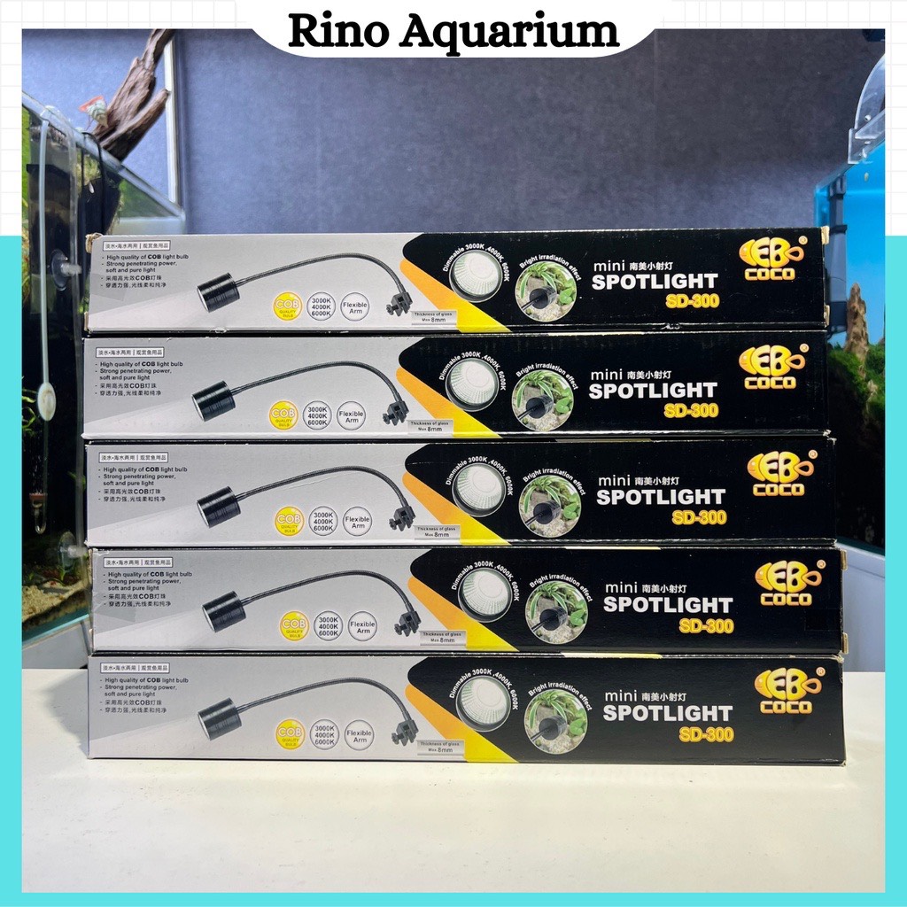 Đèn led rọi cebo coco mini spotlight sd-300 7w 3 chế độ màu cho hồ cá cảnh, hồ thủy sinh, hồ biotope
