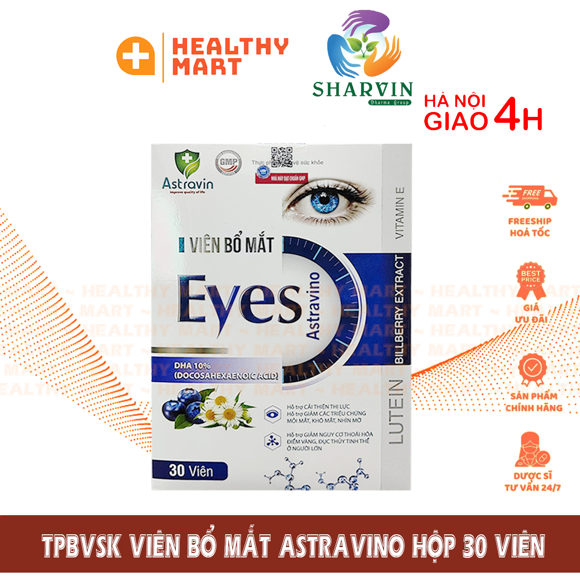 ✔️Bổ Mắt Eyes Astravino - Viên uống thảo dược bảo vệ mắt, giúp giảm mỏi mắt, khô mắt, cải thiện thị lực, ngăn ngừa thoái hóa điểm vàng
