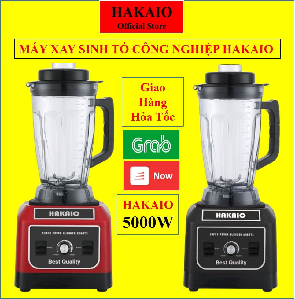 Máy xay sinh tố công nghiệp hakaio 1800w bảo hành 2 năm hk-5000 đa năng xay công suất lớn bộ 6 lưỡi dao xay đá,xay hạt cứng,xay mọi loại thực phẩm-hàng chính hãng hakaio