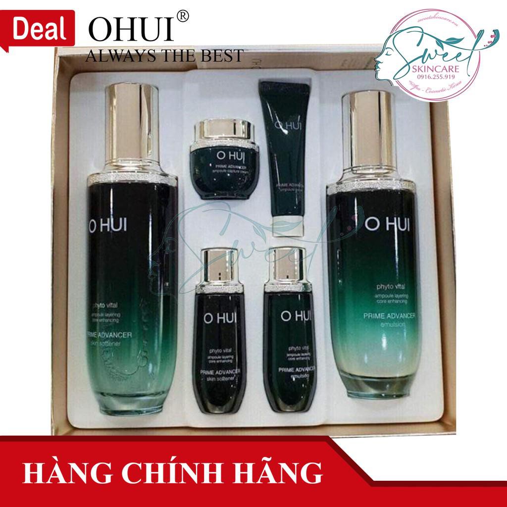 Set hoa hồng sữa dưỡng Ohui Prime Advancer chống lão hoá, căng bóng |[O hui xanh]