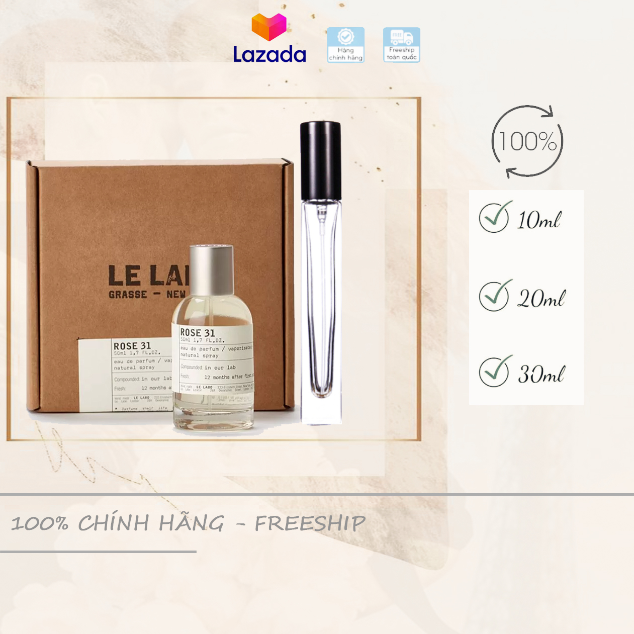 [Chiết 10-20-30ml] unisex Le Labo Rose 31