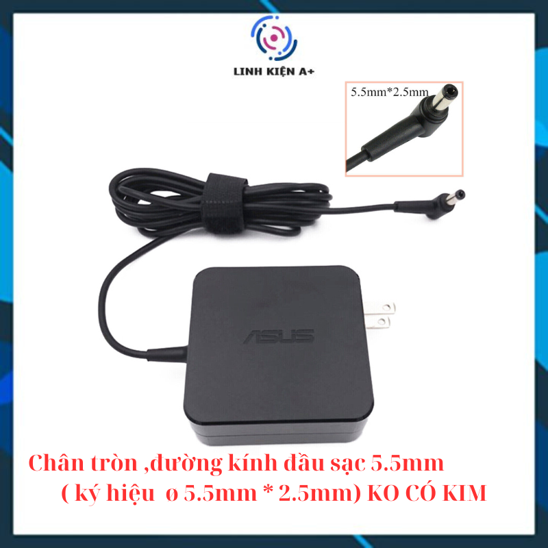 Sạc laptop asus 19v-2.37a vuông , zin , đầu sạc 5.5x2.5mm ,