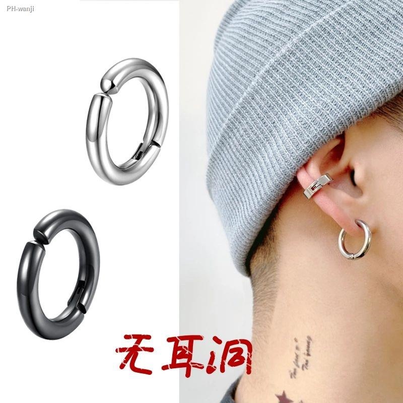 No ear pierced clip male personality bones han edition cold fake earrings single women 2022 new tide
