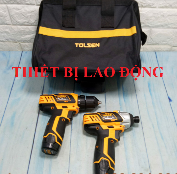 Bộ 2 máy khoan và vặn bulong pin tolsen 79028 12v