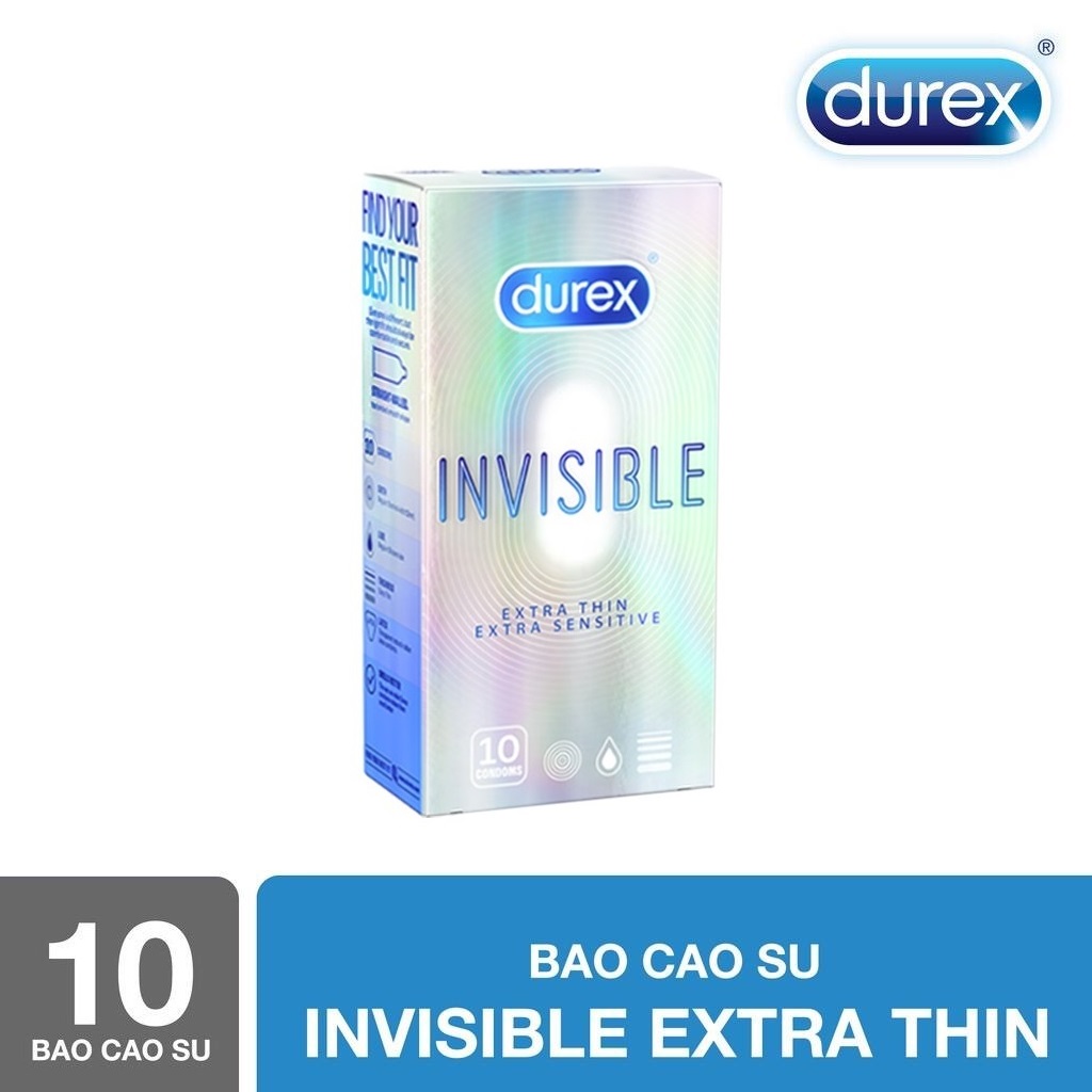 Bao cao su Durex Invisible Extra Thin cực siêu mỏng 10s