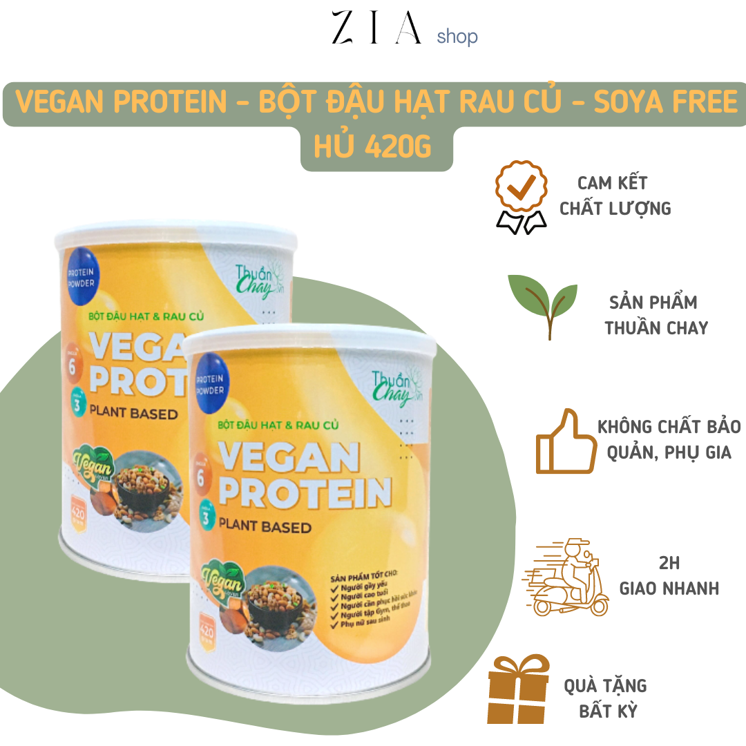 Bột đậu, hạt vegan protein - không đậu nành, bổ sung protein thuần chay dùng được cho bệnh nhân khối u, tiểu đường /ziafood.com/