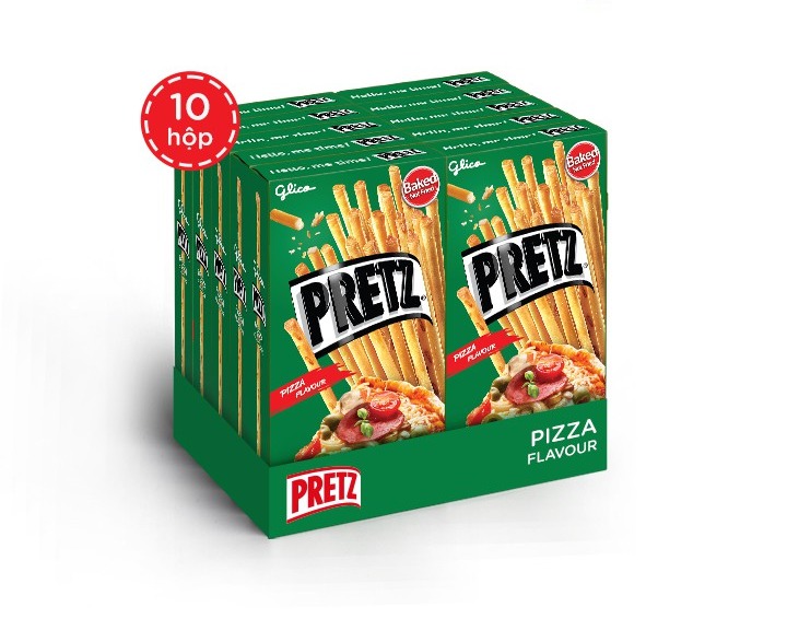 Combo Bánh Snack que Pretz vị Pizza 31g x 10 Hộp