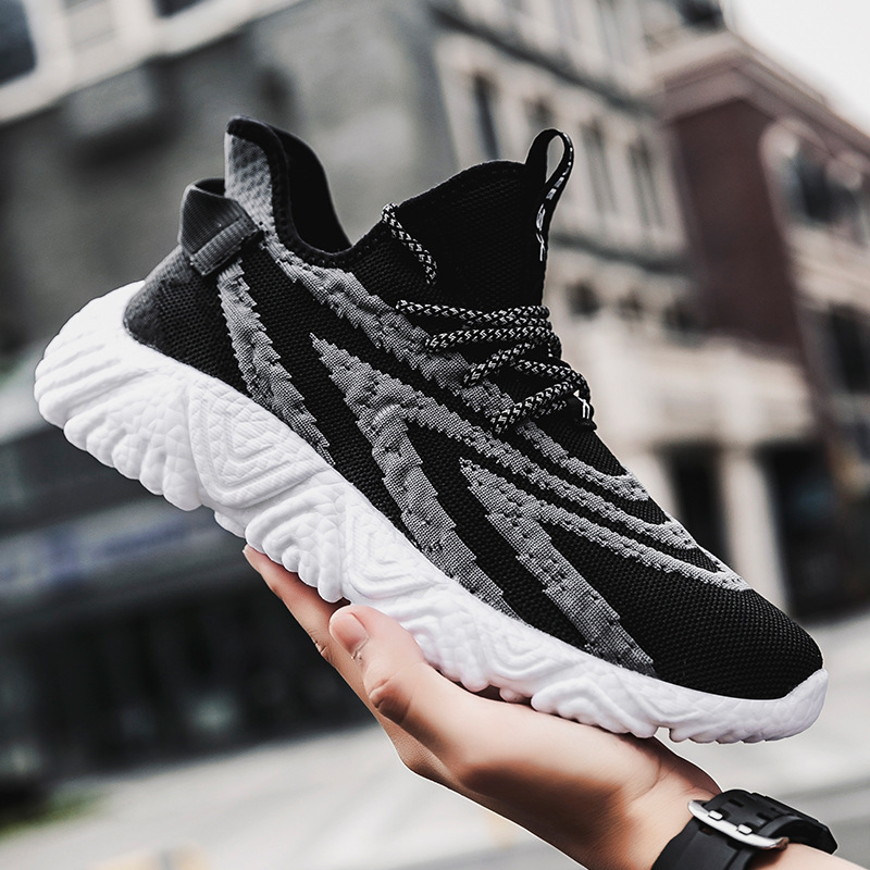 Giày thể thao nam mendo - giày sneaker màu đen - trắng, giày thể thao ôm chân, thoáng mát - g5170
