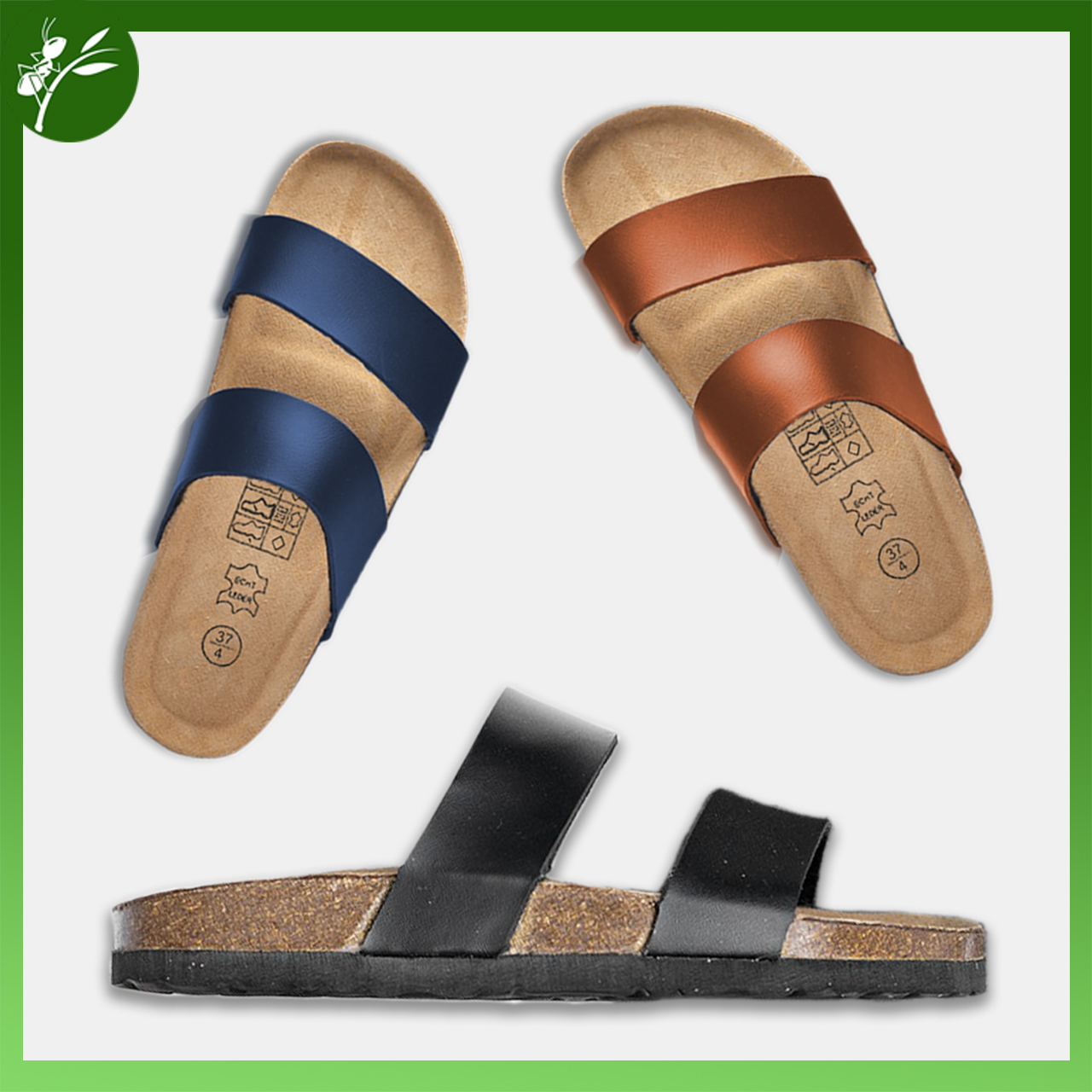 Dép đế trấu Giả da quai đôi