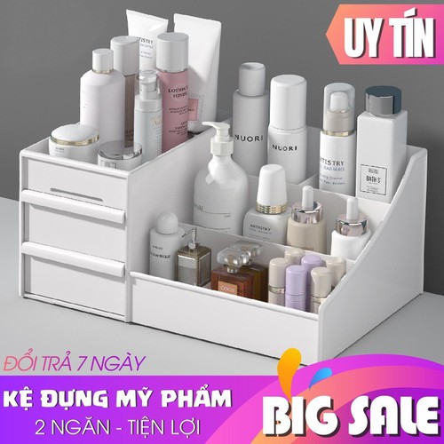 Kệ nhựa đựng mỹ phẩm có 2 ngăn kéo