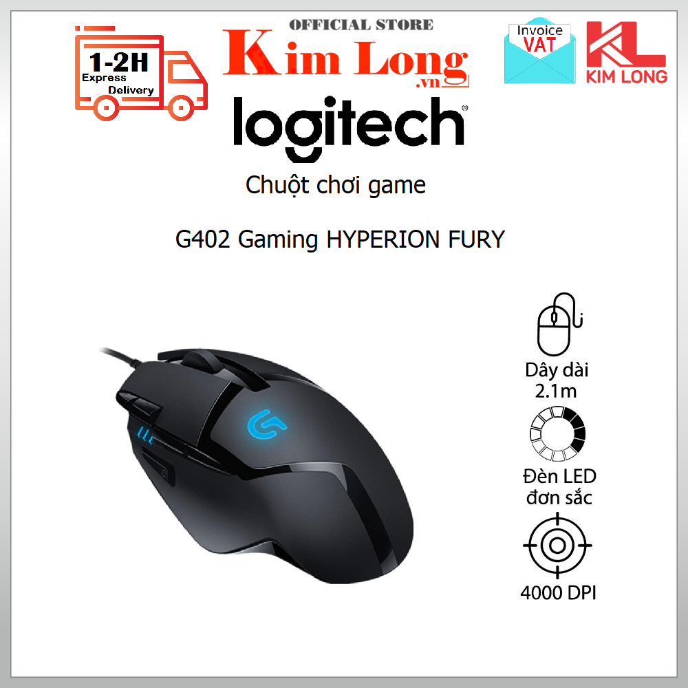 Chuột logitech g402 gaming hyperion fury fps 4.9 - bảo hành 2 năm