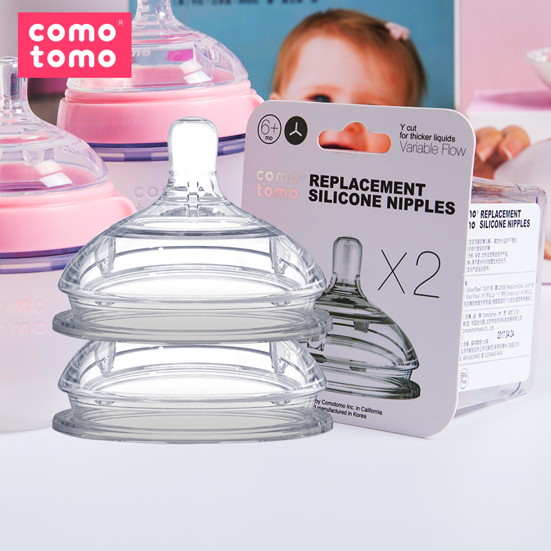 Núm ti rời thay thế cho bình Comotomo 100% Silicon y tế cao cấp (đủ size, tách lẻ 1 chiếc) - Sorakakids