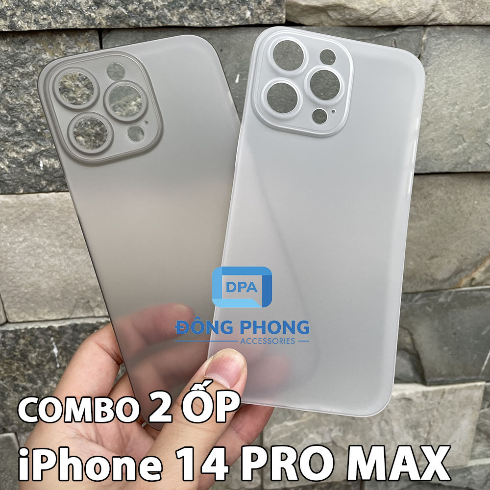 Combo 2 ốp lưng trong nhám unibody iphone 14 pro max siêu mỏng