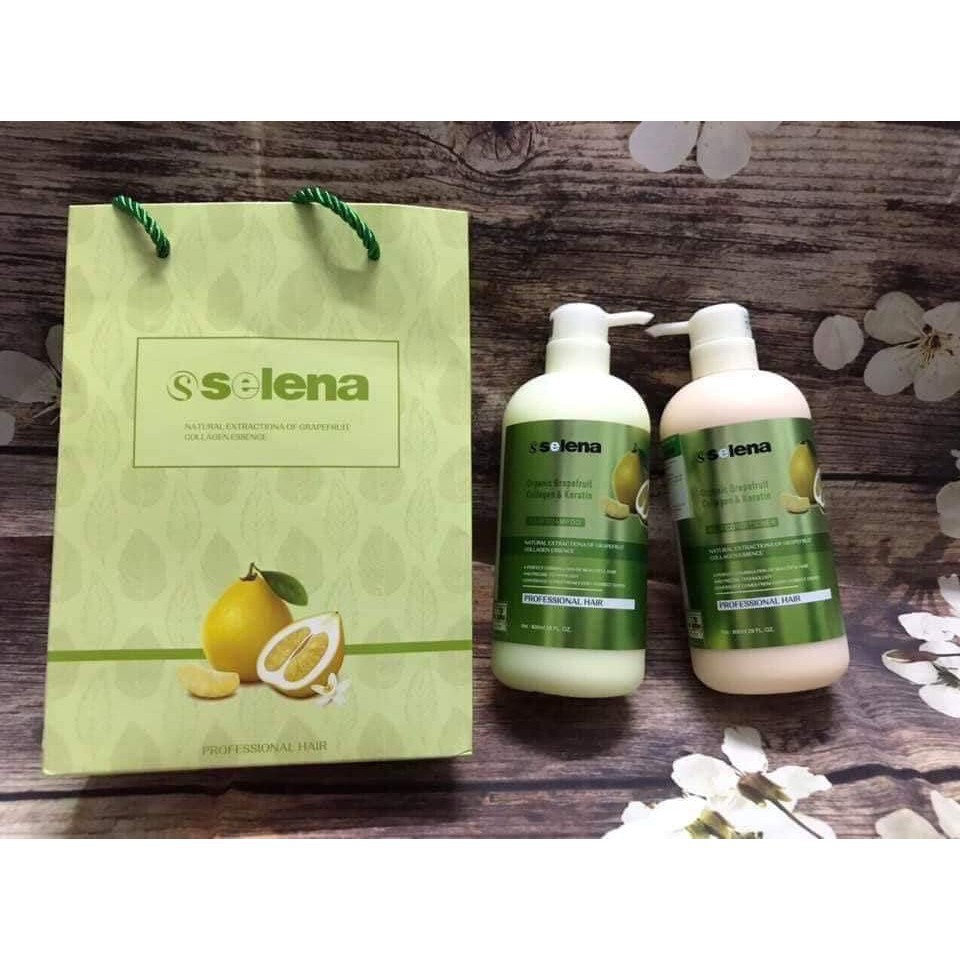 [FreeshipMAX] Dầu gội bưởi Organic selena Bộ Dầu Gội Dầu Xả Bưởi Giúp Mọc Tóc Giảm Rụng Tóc Phục Hồi Hư Tổn selena 800ml