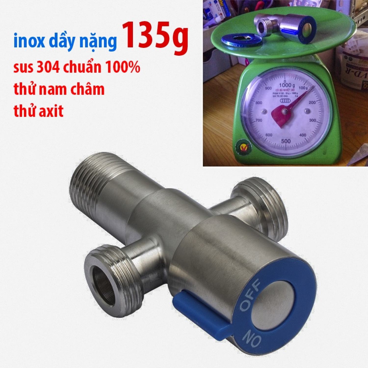 Van khóa chữ t inox 304, t cầu chia nước cho bồn cầu và vòi xịt