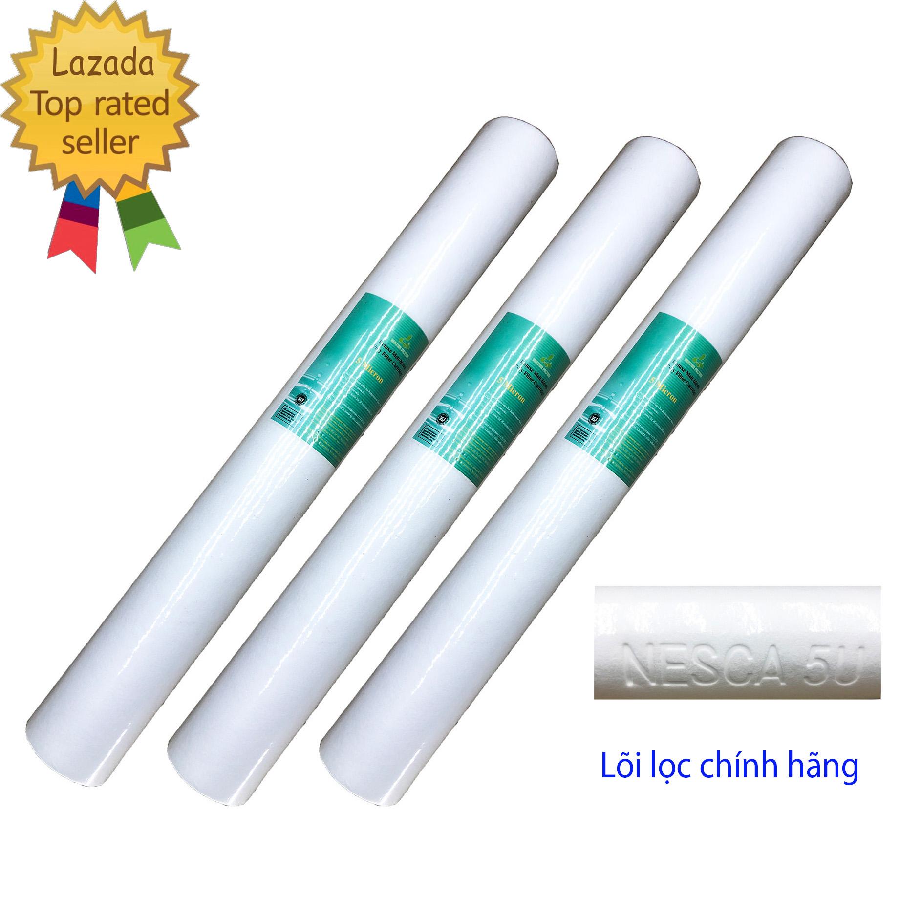 Combo 3 lõi lọc thô 5 micron 20 inch, combo 3 quả lọc thô NESCA