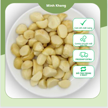 nhân macca Lâm Đồng Organic đã sấy chín [ loại bể]