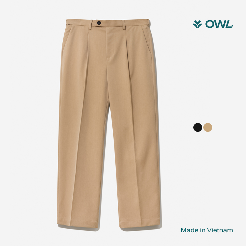 Owl brand® loose trouser - quần tây ống rộng / tan