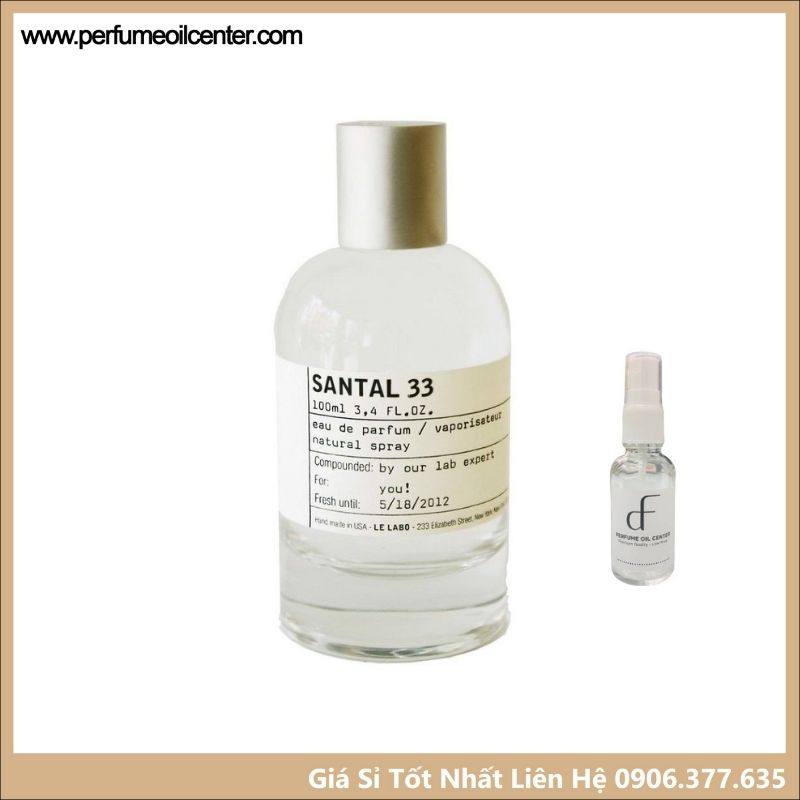 Tinh dầu nước hoa le labo 🛒 mẫu thử 5ml 🛒 tinh dầu hương lelabo - santal 33 chính hãng