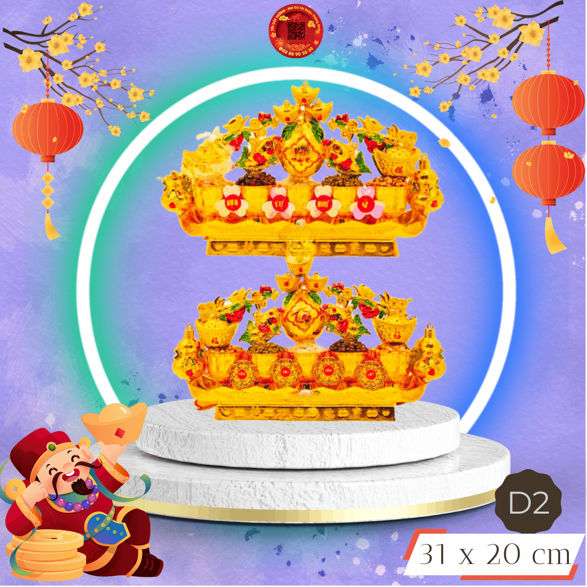 Tháp Tỏi Thờ Thần Tài Ngọc Thực Phong Thủy Vỉ Tài Lộc - TỎI CÁT TƯỜNG