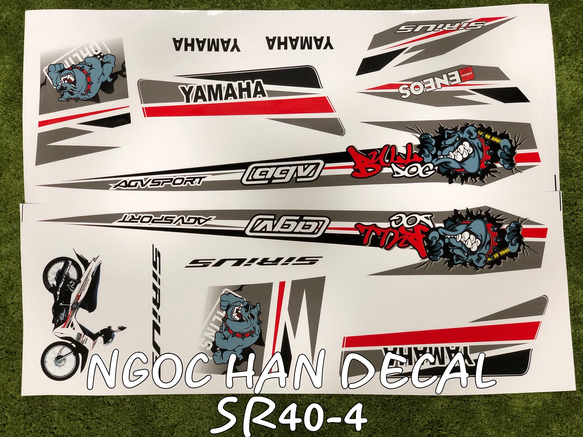 [HCM]Tem chế nguyên bộ chó Bull Dog nguyên con màu xám cho Sirius -- Ngọc Hân Decal
