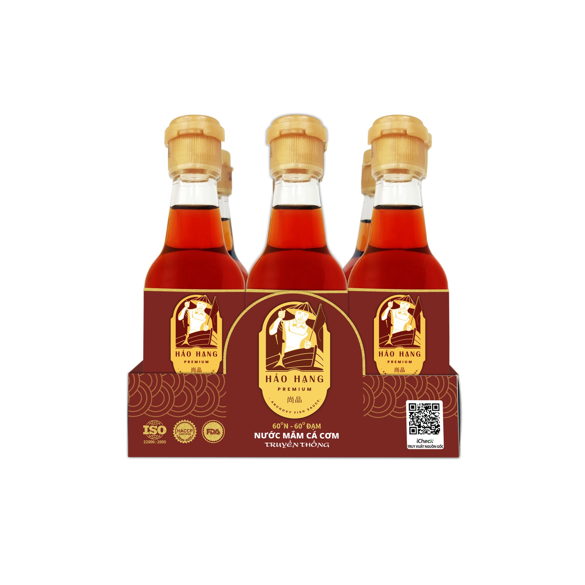 Nước mắm cá cơm hảo hạng 60° đạm - lốc 6 chai 60ml - nước mắm ngon sánh mịn