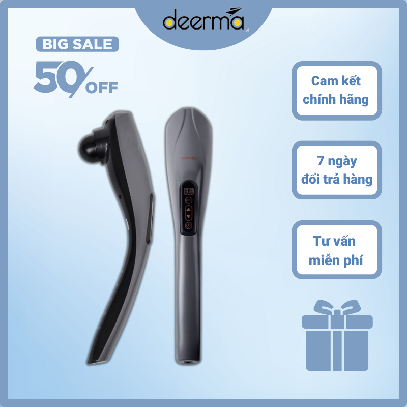 Máy Mát Xa Cầm Tay, Máy Massage Đấm Lưng 6 Đầu Mát Xa Toàn Thân, Chuyên Sâu Cho Lưng, Cổ, Vai, Gáy Cánh Tay - Chính Hãng