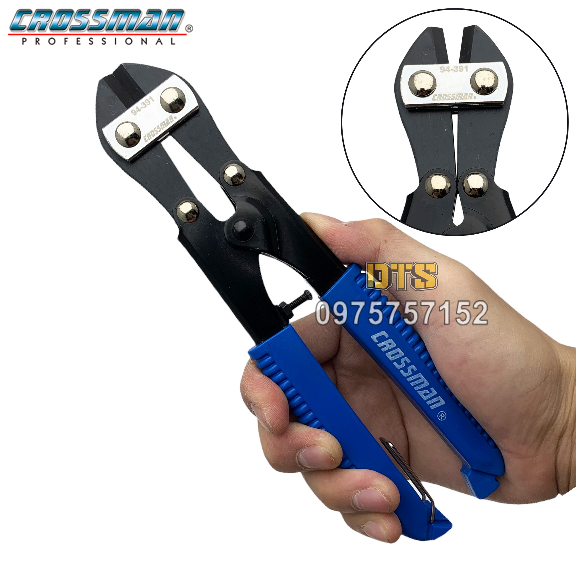 Kìm cắt sắt cộng lực trợ lực cao cấp Crossman 94-391 8 inch/ 200mm, kềm công lực mini chuyên nghiệp thép CR-V siêu cứng, độ bền vượt trội, đầu cắt lực đòn bẩy kép trợ lực cắt, kìm cắt dây thép, kìm cộng lực nhỏ gọn