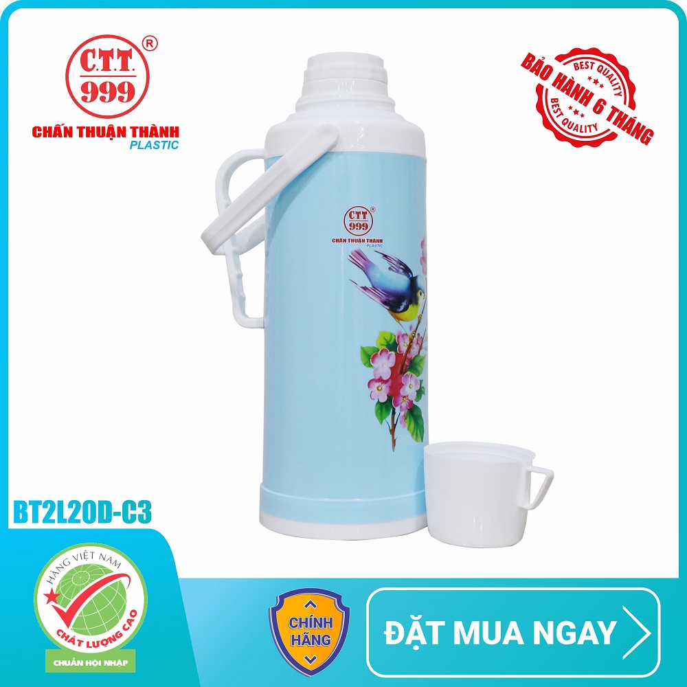 Phích nước giữ nhiệt Chấn Thuận Thành BT2L20D-C3 (2 Lít) Xanh dương