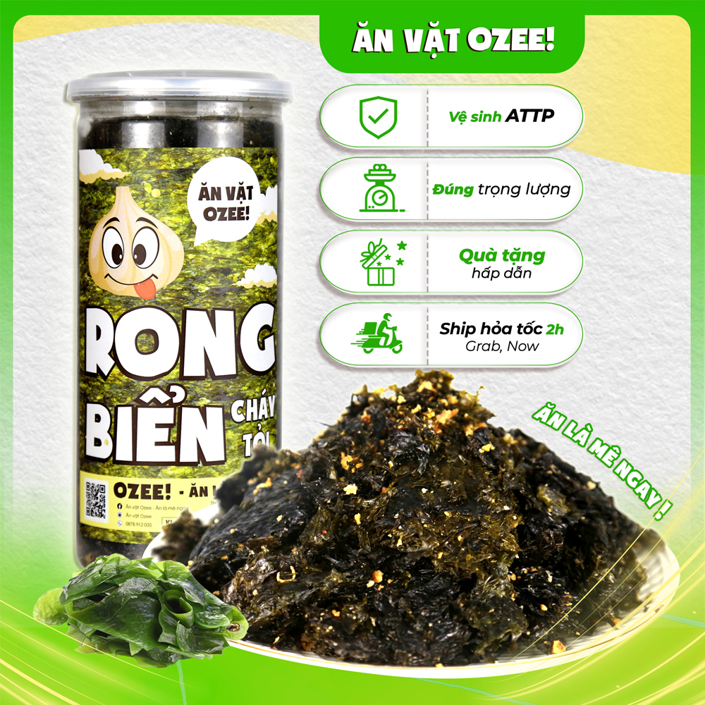 Rong biển cháy tỏi Ozee hộp 200g, Ăn vặt Hà Nội - Ăn là mê ngay