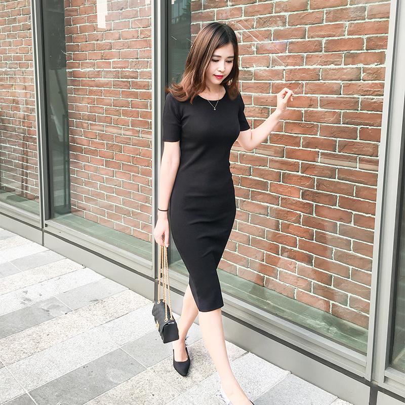 Váy thun body xẻ sau- vay16