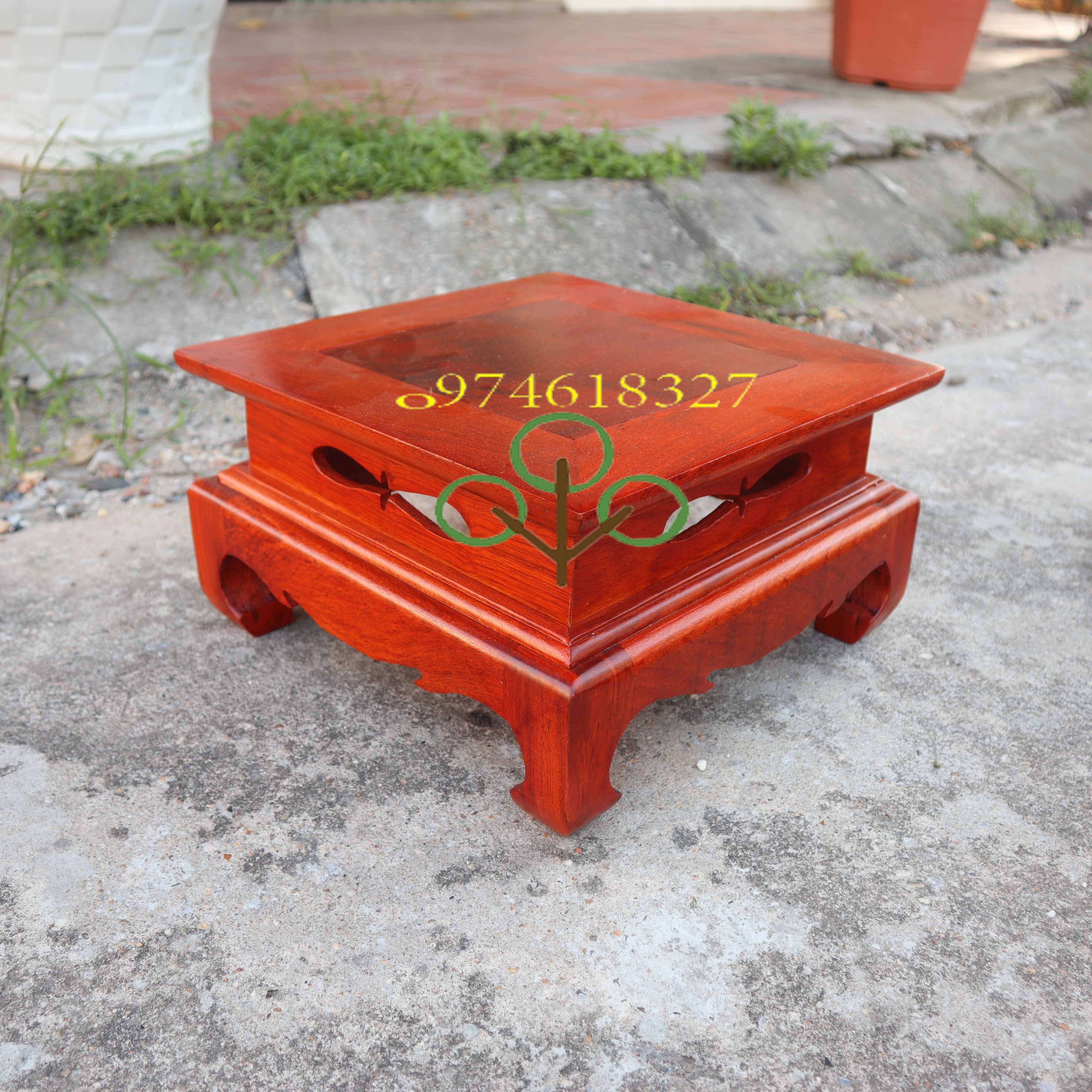 Kỷ trơn đôn chân quỳ đế chân cao đế kê tượng lọ hoa cao 18cm