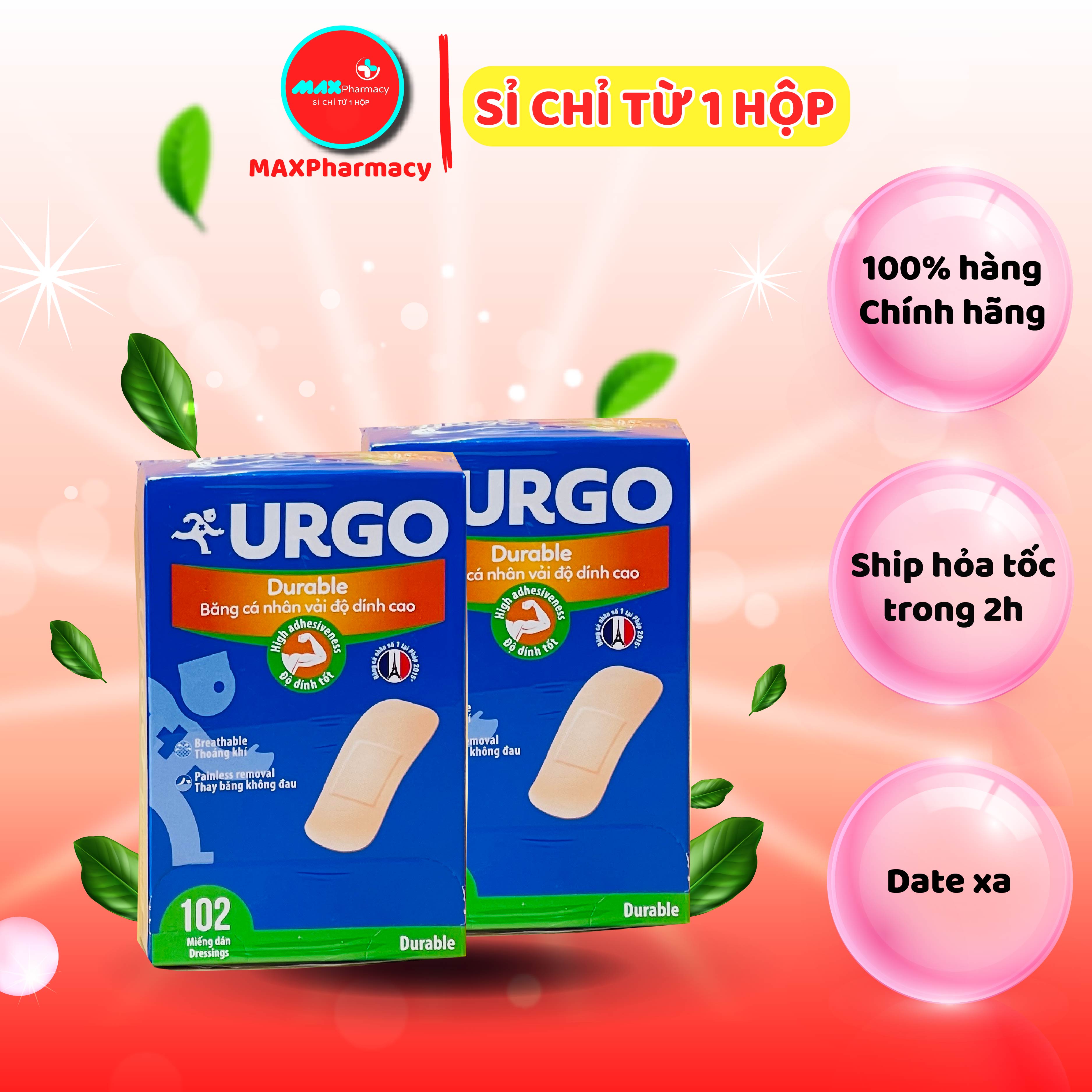 Băng cá nhân vải độ dính cao Urgo Durable - Maxpharmacy