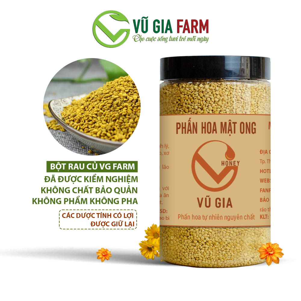 Phấn Hoa Mật Ong Nguyên Chất Vũ Gia (500g/ hũ)