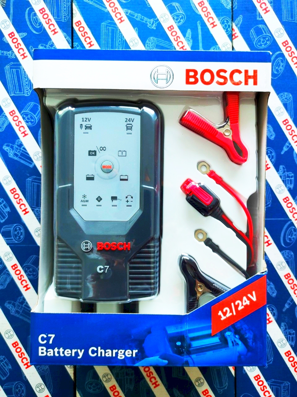 Máy sạc bình tự động agm/efb 12v-24v bosch c7 battery charger