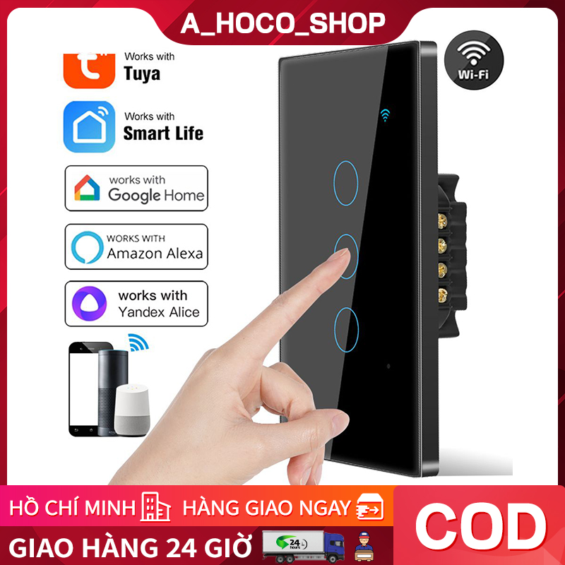 Công Tắc Cảm Ứng Thông Minh Không Có Ổ Cắm Wifi Tuya Trung Tính 110-240V 10a Tấm Kính