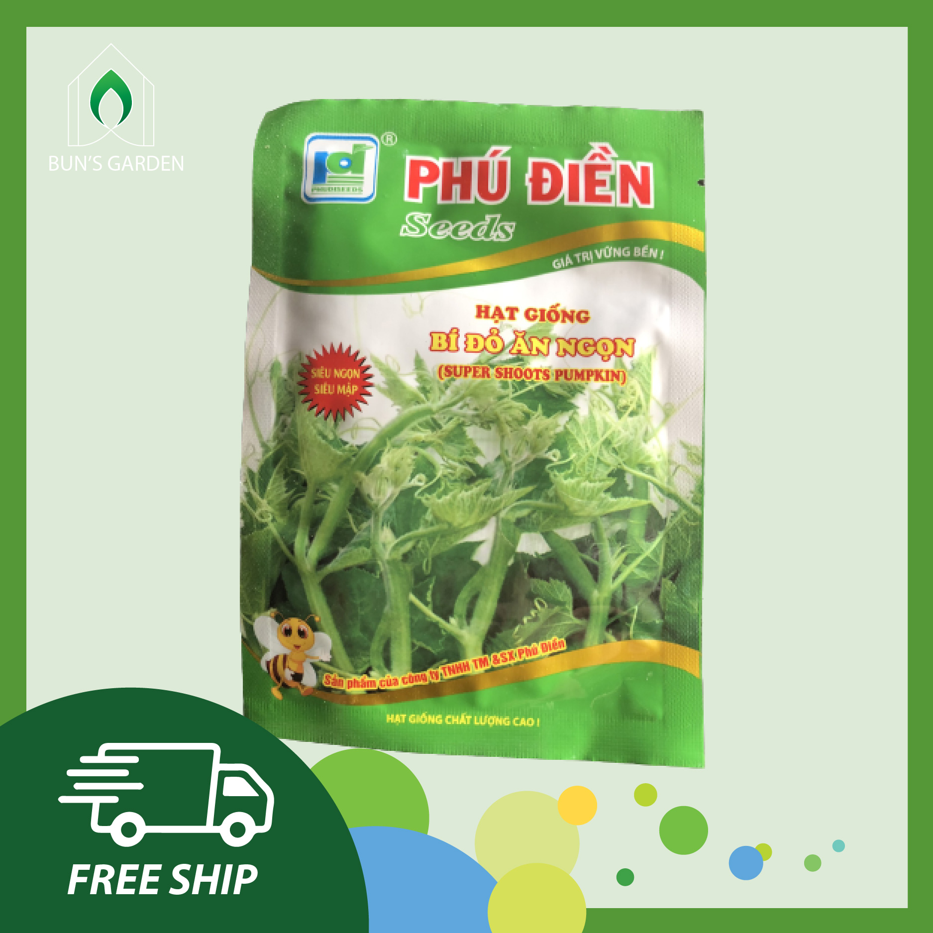 Hạt giống bí đỏ ăn ngọn - siêu ngọn - bí ăn ngọn gói tiêu chuẩn 20g chính hãng