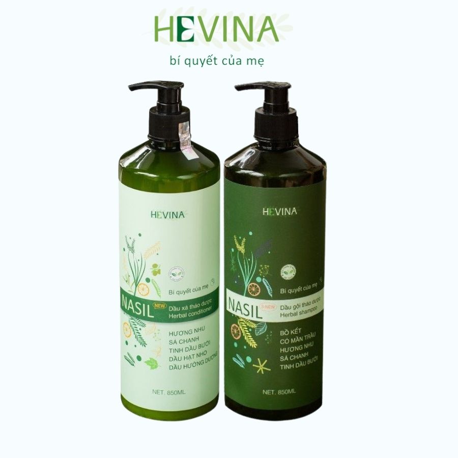 Combo gội xả thảo dược bồ kết hevina