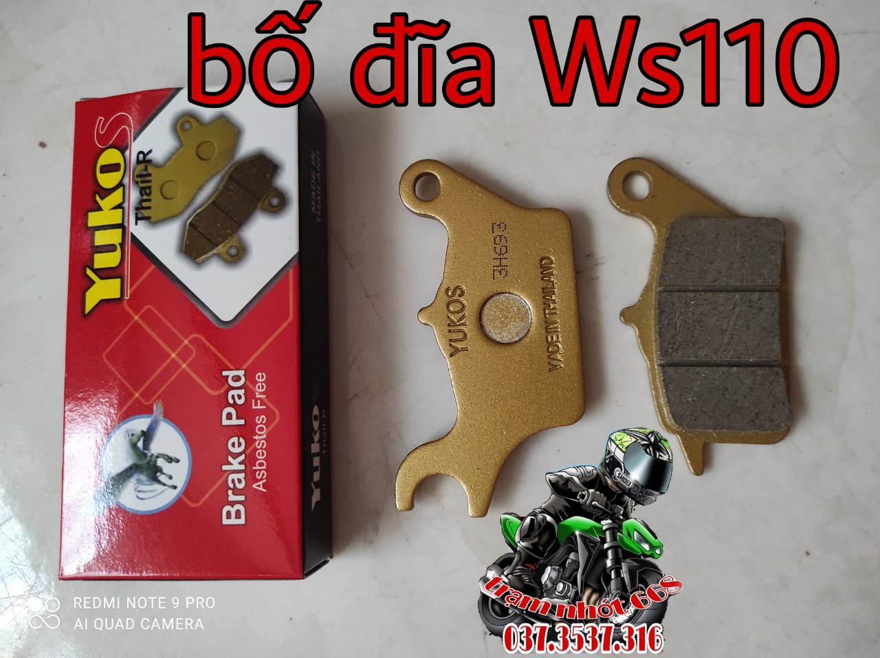 BỐ THẮNG ĐĨA, MÁ PHANH XE WAVE S110..HÀNG YUKOS THÁI LAN